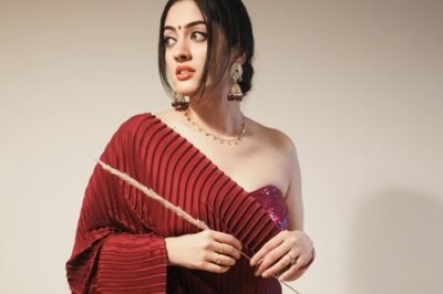 What Song Does Aditi Sharma’s Red Saree Photoshoot Remind You Of?