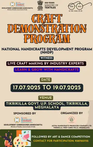 handicrafts demonstration exhibition by asta handicrafts, meghalaya.