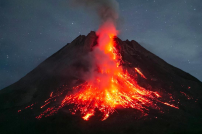 indonesia volcano erupts.