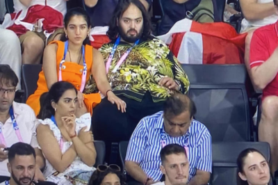 Newlyweds Anant Ambani and Radhika Merchant Enjoy Paris 2024 Olympics with Mukesh and Isha Ambani