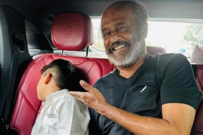 Rajinikanth Takes Grandson to School; Daughter Soundarya Calls Him ‘Superhero Thatha’