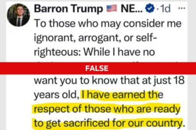 Did Barron Trump Really Claim to Have Earned the Respect of Those Sacrificing for the Country?