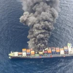 Singapore-Flagged Cargo Ship Catches Fire Off Kerala Coast; Rescue Operation Underway