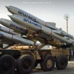 BrahMos supersonic cruise missile launch during a test flight, showcasing India’s advanced defence technology.