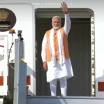 PM Narendra Modi shakes hands with UK and Maldives officials during diplomatic visit