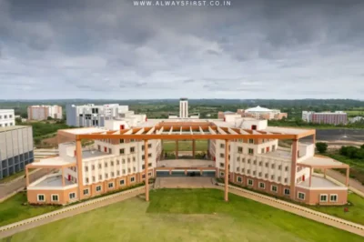 Aerial view of a modern IIT campus with students walking, symbolizing expansion in technical education