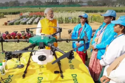 Women SHG members in Punjab operating agricultural drones under Namo Drone Didi scheme.
