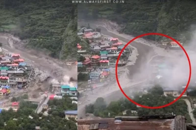 Rescue teams search for survivors after flash floods devastate Dharali village in Uttarkashi, Uttarakhand.
