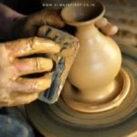 Asharikandi terracotta artisans shaping clay, now part of ISRO’s space ceramic research.