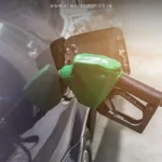 E20 petrol fuel pump nozzle dispensing ethanol-blended petrol into a car tank