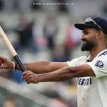 Akash Deep celebrates his maiden Test fifty against England at The Oval, joining cricket legends in a rare feat.