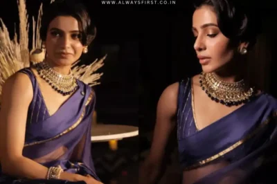 Is This the Ultimate Wedding Look? Samantha’s Navy Blue Saree Sends the Internet Into a Frenzy