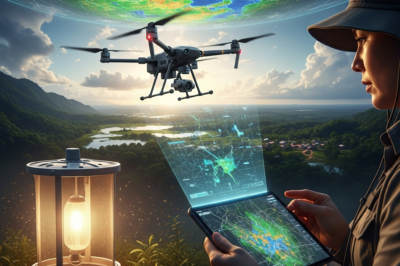 Satellite imagery and AI data visualization for mosquito breeding ground detection