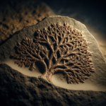 Microscopic view of Protomelission gatehousei fossils showing the earliest known colonial bryozoan structures from the Cambrian period.