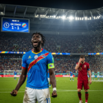 DR Congo football team celebrating goal against Portugal FIFA World Cup draw