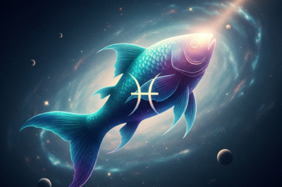 Artistic representation of Pisces zodiac sign with celestial planets and luxury lifestyle elements in 2026