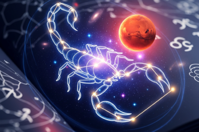 A detailed astrological chart for Scorpio on June 20, 2026, featuring planetary positions and zodiac symbols.