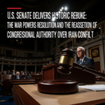 U.S. Senate chamber during a historic vote on the War Powers resolution to curb presidential military authority against Iran.