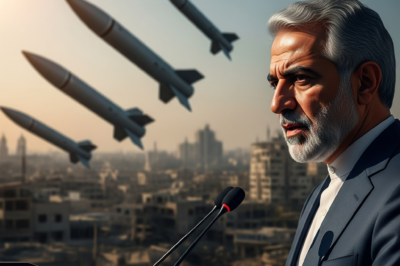 Iranian long-range ballistic missiles displayed at a military parade as a symbol of national deterrence.