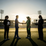 Indian cricket team players and Ireland players during a match at Malahide Dublin