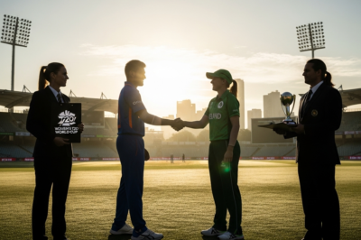 Indian cricket team players and Ireland players during a match at Malahide Dublin