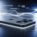 Futuristic concept of iPhone 18 Pro with edge-to-edge display and iOS 27 AI-7 AI interface visualization