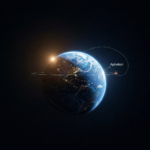 Infographic showing Earth at its aphelion point in its elliptical orbit around the sun