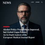 Global map showing healthcare policy data and alcohol regulation statistics for medical analysis.