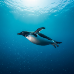 Research sensors attached to a penguin to track diving depth and foraging habits in Antarctica.