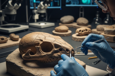 3D digital reconstruction of a 100-million-year-old snake fossil brain scan