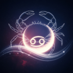 Detailed zodiac illustration for Cancer horoscope August 1 2026 with celestial moon and star patterns