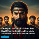 Ramayana vs Godzilla Minus Zero cinematic clash poster IMAX battle