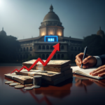 India inflation rate chart 4.45 percent and RBI monetary policy concept