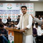 Sachin Pilot and Bhupesh Baghel during a Congress party leadership transition meeting.