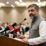 Sanjeev Sanyal, Member of the EAC-PM, speaking at a public event regarding the intersection of Indian history and modern cinema.