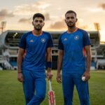 Naman Dhir and Aquib Nabi celebrating their first inclusion in the Indian National Cricket Team squad for the West Indies series.