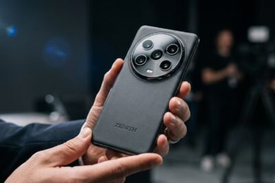 Motorola Signature 27 teaser image showing a prominent circular camera module on a sleek smartphone back.