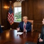 A formal high-level meeting between government officials and technology executives discussing artificial intelligence policy.