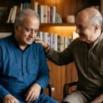 Raju Kher and Anupam Kher together, representing brotherly support during Raju's cancer battle.