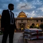 Delhi High Court building with legal documents and a silhouette of Salman Khan representing the Kala Hiran case notice.