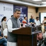 Indian Ministry of Education cancels UGC-NET national exam due to security breach and paper leak concerns.