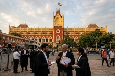 The majestic exterior of the Calcutta High Court representing the judicial authority in West Bengal.
