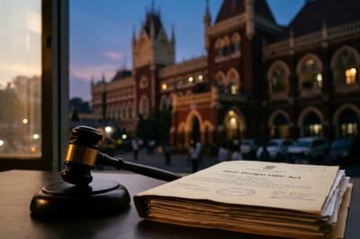 A legal gavel resting on a map of West Bengal, symbolizing the Calcutta High Court's decision on OBC reservations.