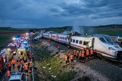 Death toll rises to 64 after high-speed train collision in Spain’s Toledo Province